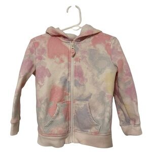 Jumping Beans Pink Yellow Purp Tie Dye Hooded Zip-Up Hoodie Size 2T
